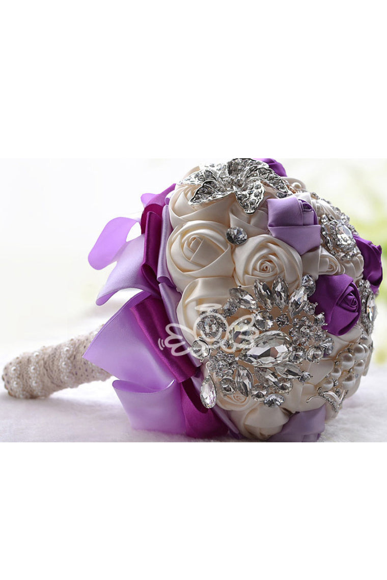 Attractive Round Satin Bridal Bouquets