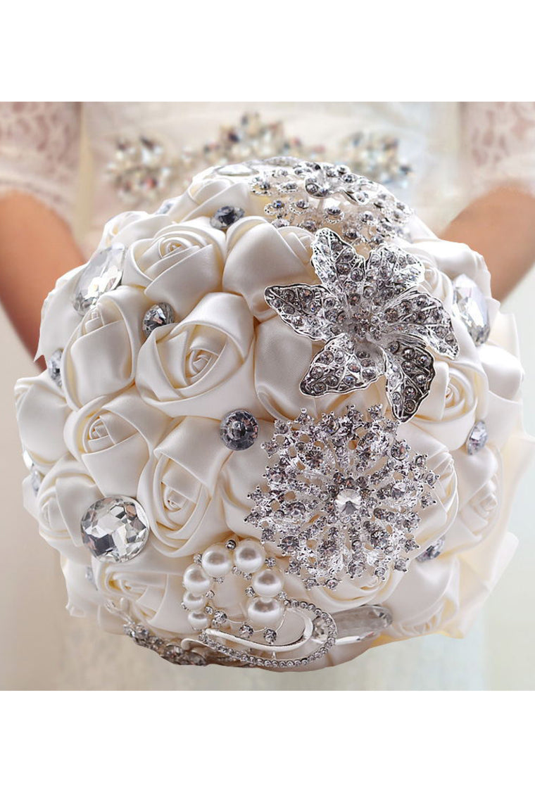 Sweet Round Satin/Silk Bridal Bouquets