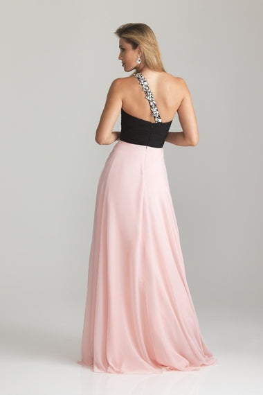 Black  Top  2024 Prom Dresses Sheath One Shoulder Floor Length Chiffon