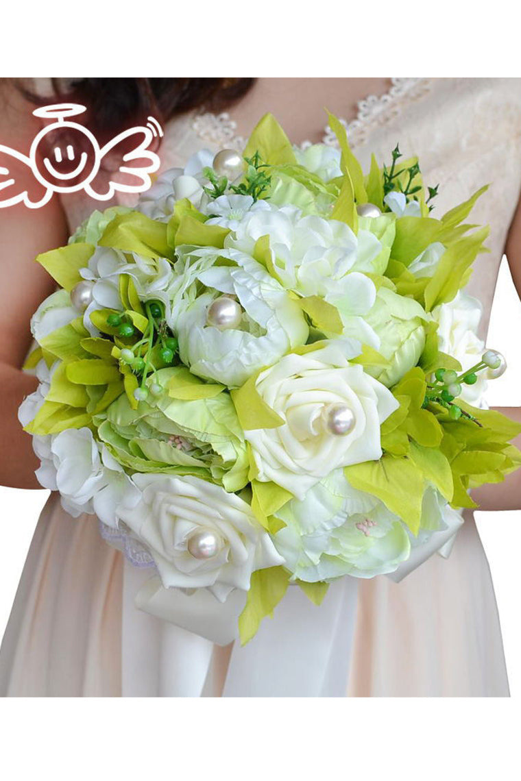 Pretty Round Satin/Silk Bridal Bouquets