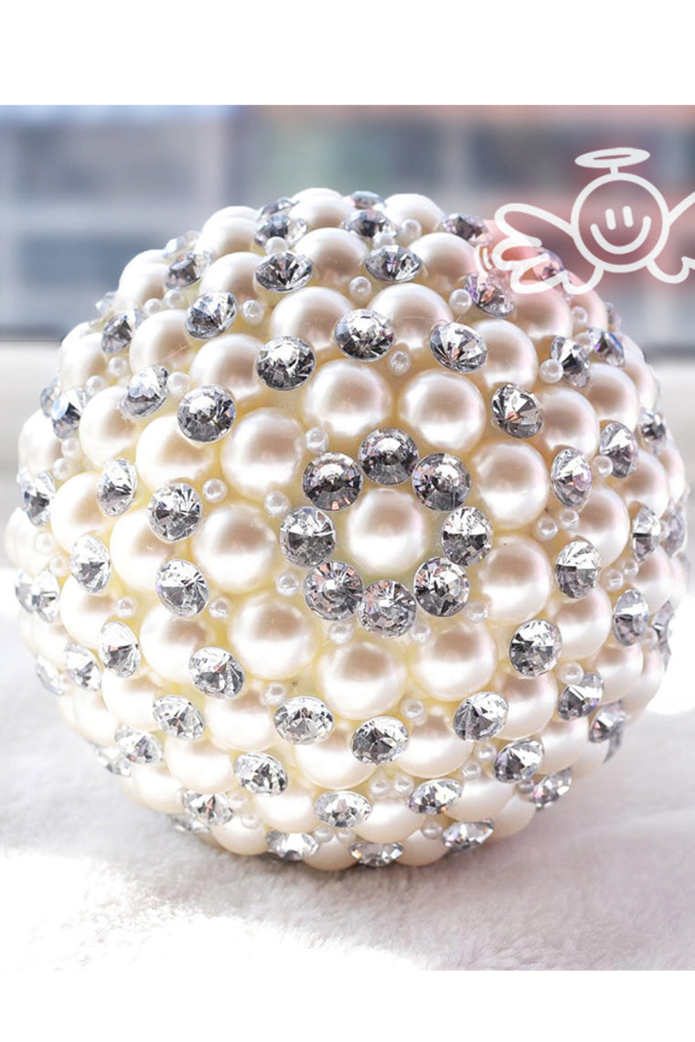 Round Ribbon/Pearl Bridal Bouquets