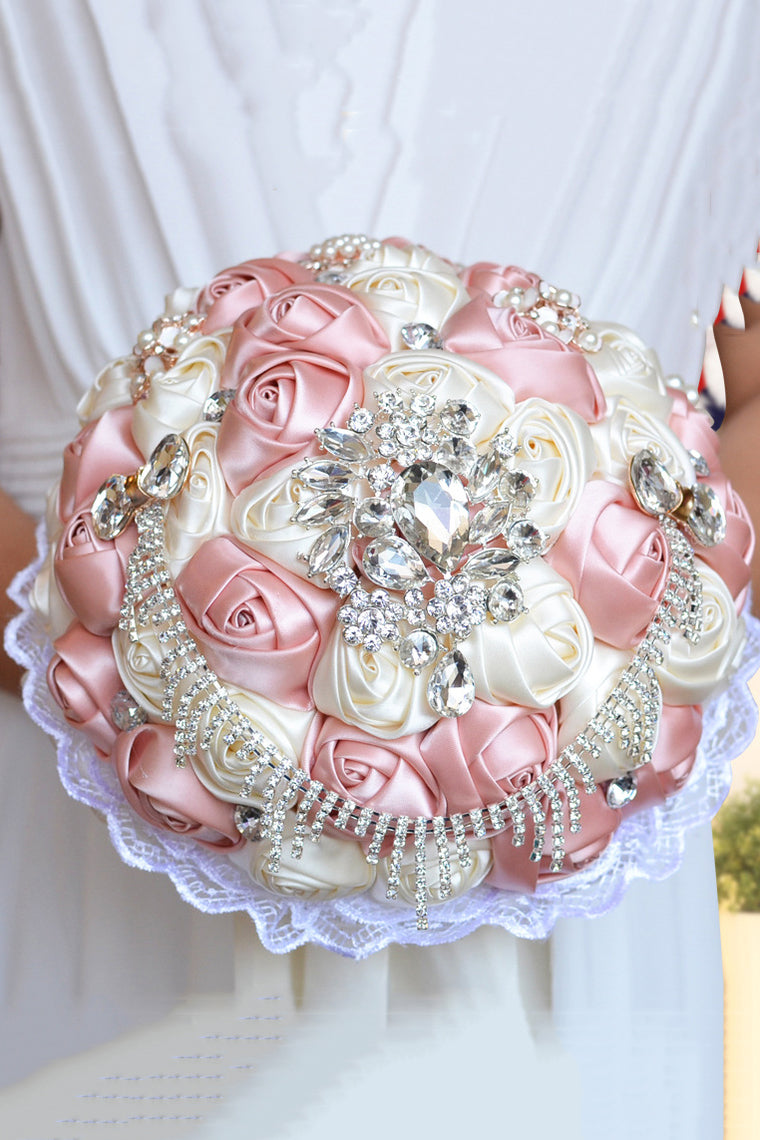 Elegant Round Satin/Ribbon Bridal Bouquets