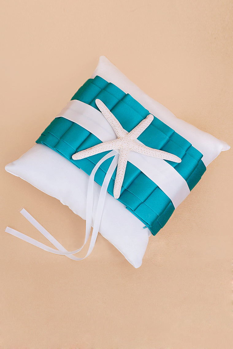 Beach Themed Ring Pillow With Starfish