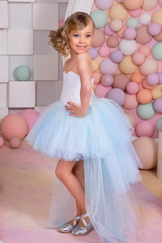 2024 Sweetheart A Line Flower Girl Dresses Tulle & Lace Asymmetrical