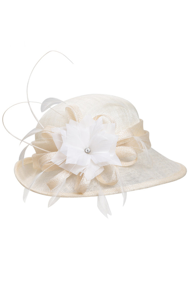 Ladies' Gorgeous Cambric With Feather And Flower Fascinators