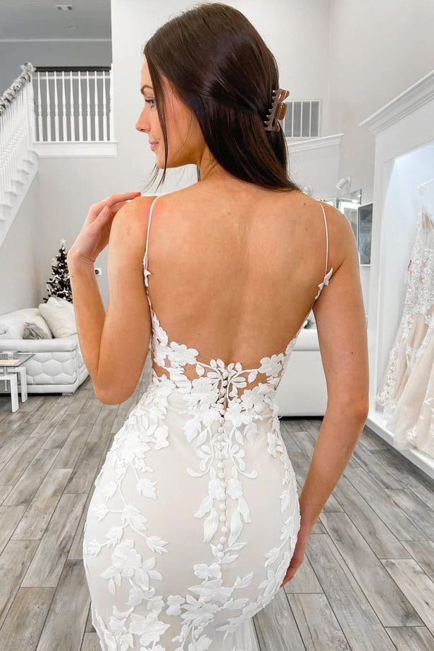 Chic Sweetheart Lace Mermaid Long Wedding Dresses