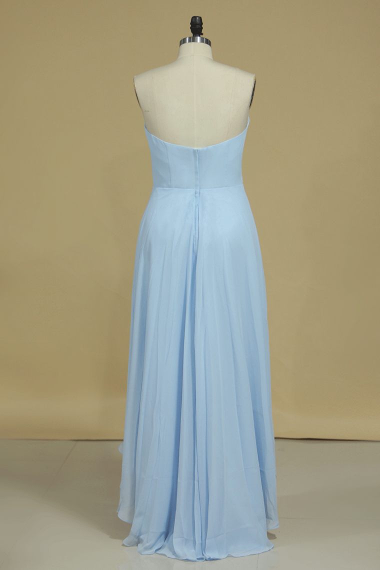 2024 Asymmetrical Sweetheart A Line Bridesmaid Dresses Chiffon