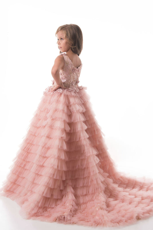 2024 Scoop Flower Girl Dresses A Line Tulle With Handmade Flowers And Beads