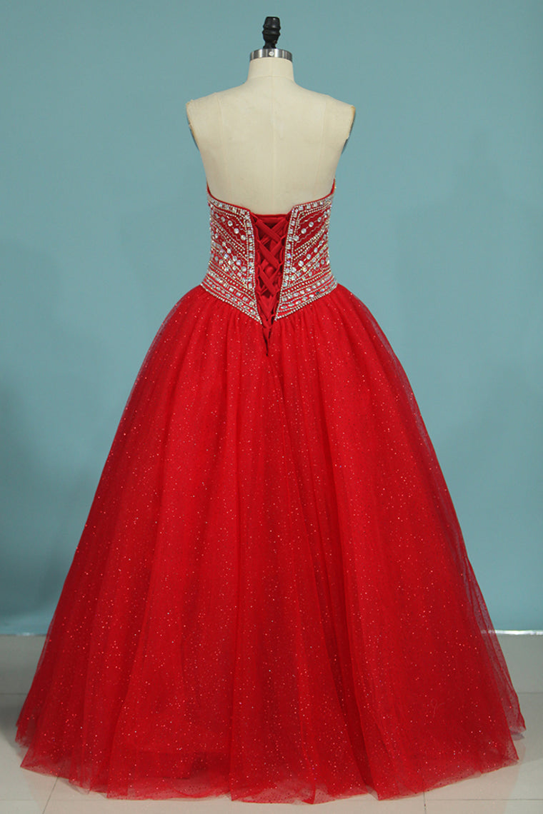 2024 New Arrival Sweetheart Quinceanera Dresses Ball Gown Tulle With Beads