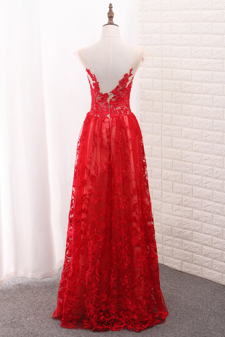 2024 Off The Shoulder Lace Prom Dresses A Line Floor Length