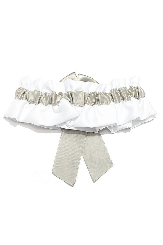 Classic Satin With Pearl Wedding Garters