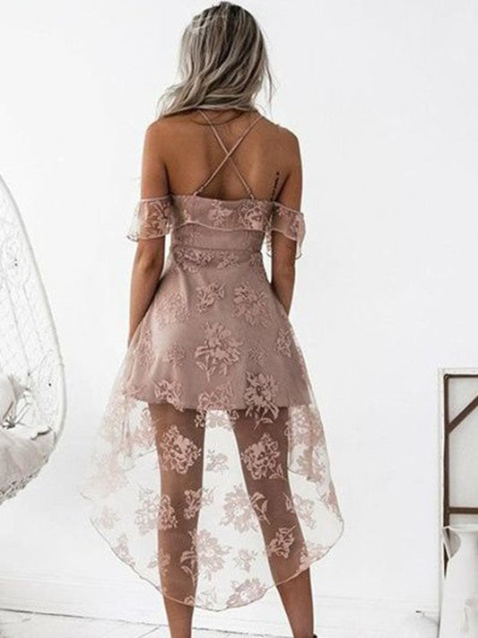 A-Line/Princess Off-The-Shoulder Short/Mini Homecoming Dresses Lace Suzanne Dresses